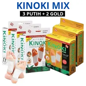 PROMO Paket 5 Box Mix Kinoki Gold Ginger Dan Kinoki White Detox Koyo Kaki Foot Patch Hand k inoki Original