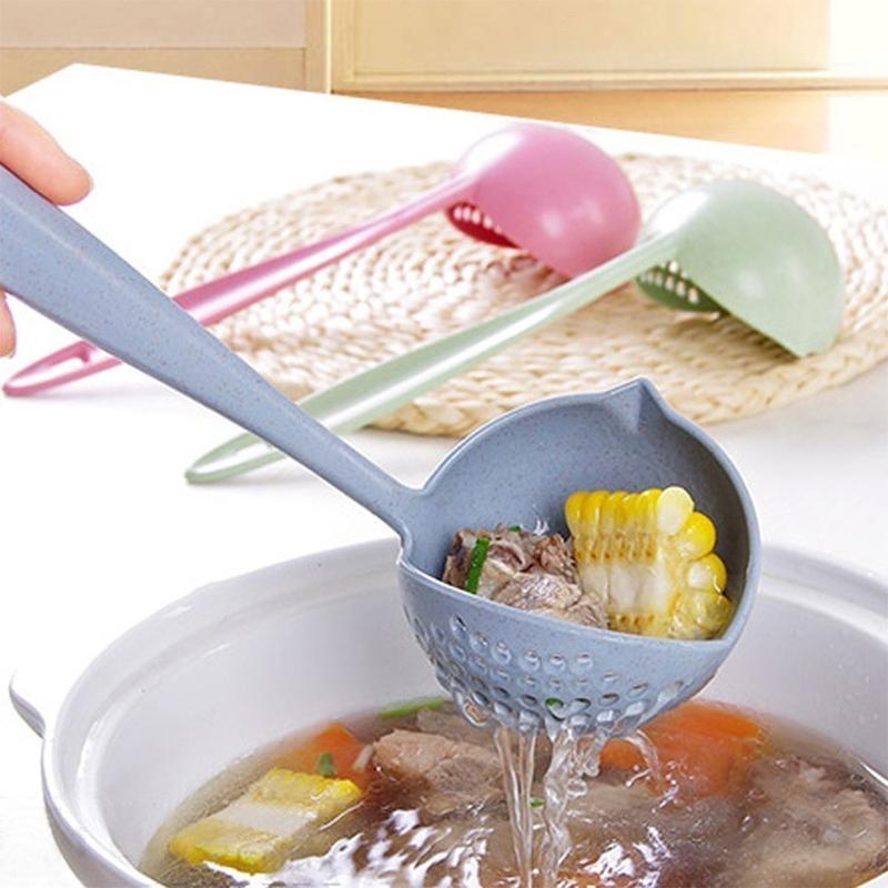 Muôi Múc Canh Lúa Mạch 2in1 – Vá Ăn Lẩu Có Lỗ Thoát Nước, Vớt Cái Tách Nước…