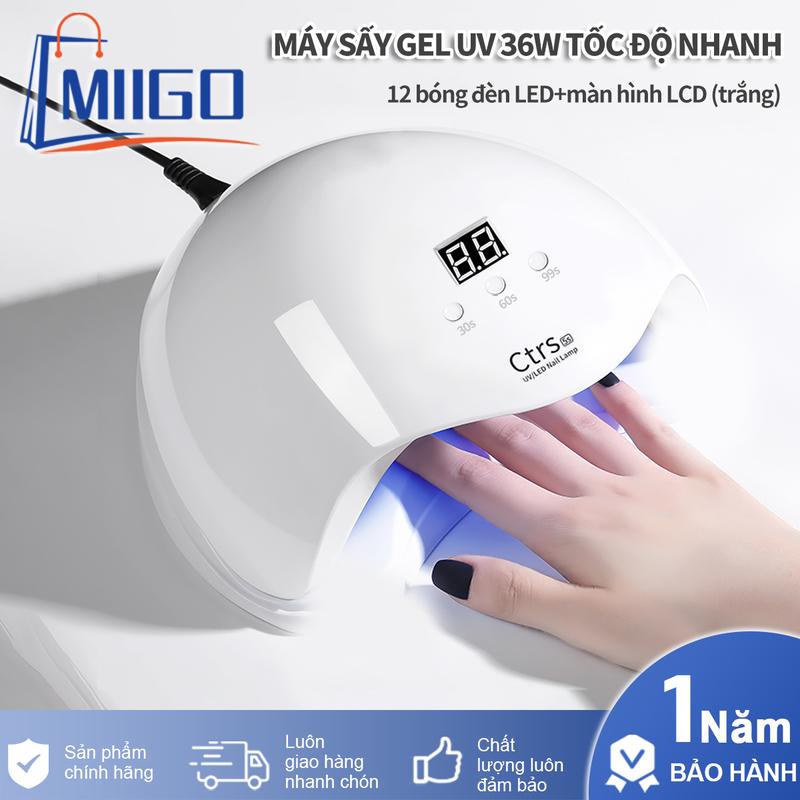 MIIGO máy hơ nail mini, Máy sấy gel UV 36W tốc độ nhanh, Mẫu chỉ định cho tiệm nail chuyên nghiệp đèn hơ mini