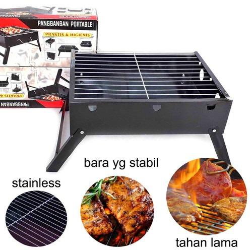 Panggangan / Pemanggang Barbeque Grill Portable / BBQ Portable Lipat Multi Grill - Happy Grill Barbeque Alat Pemanggang Lipat Serbaguna / Panggangan Sate Ikan Sosis 1
