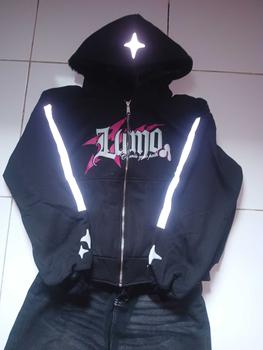 Product Review of HOODIE BOXY Menyala ZipperJAKET ZIPPER BOXY SABLON FOAMING DAN AKSEN MENYALA BLACK PING PRIA WANITA Unisex Hitam Sweater Santai from K**🔥 1