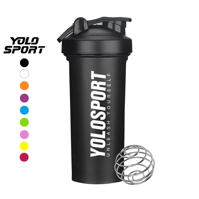 Bình Lắc Shaker Đựng Nước Tập Gym Thể Hình YOLO SPORT 600ml Nhựa Chính Hãng Nhiều Màu Cao Cấp Có Lò Xo Lắc Shaker Tiện Lợi Sport Thủy Tinh Nam Inox Thể Thao