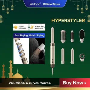 [EXCLUSIVE] Airbot Aria HyperStyler High Speed Hair Dryer & Multi Hair Styler | Auto Wrap Curler | Volumising Hair Tool Brush | Airwrap Curler | Sisir Rambut & Hair Styling Box Premium | Rambut Kering & Curly dengan Instan