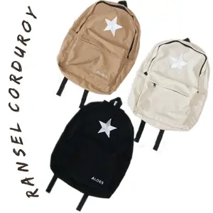 Tas Ransel Pria Wanita Backpack Corduroy Bintang Tas Sekolah & Kuliah Pria Wanita