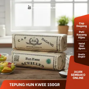 Tepung Hun Kwee Achilles Cap Dagang 150gr / hunkwe / hun kwe / Tepung Puding Hijau Kue Tradisional