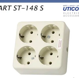 Uticon ST-148S Stop Kontak 4 Lobang Tanpa Kabel Petak