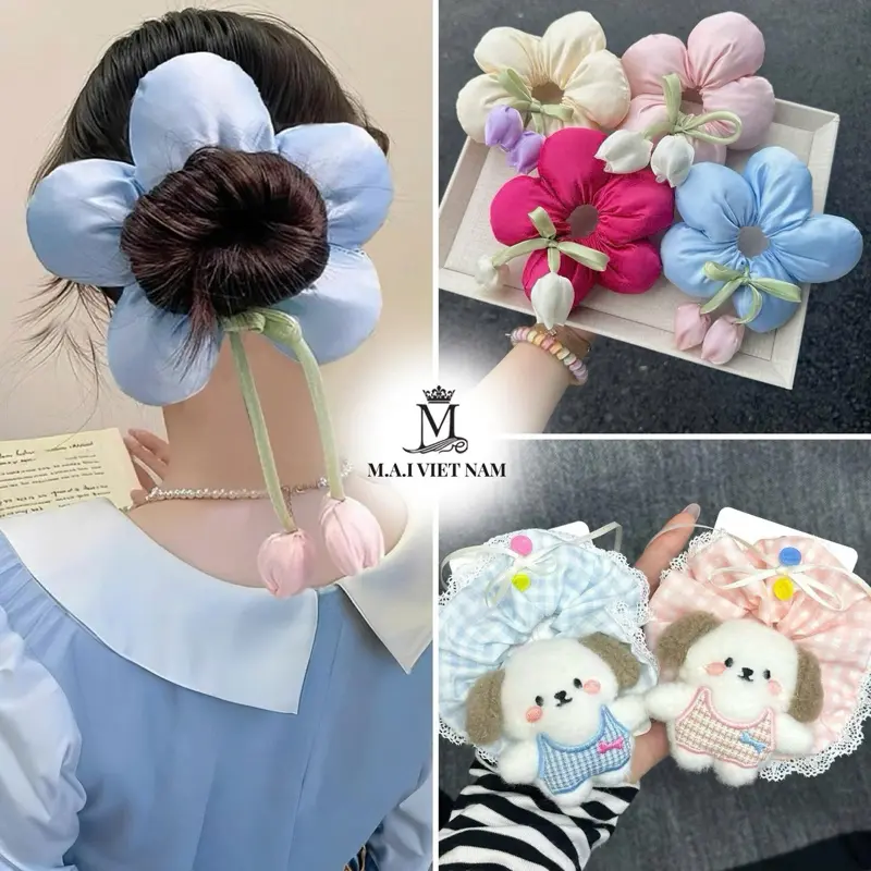 Dây Buộc Tóc Scrunchie - Thiết Kế Nhiều Mẫu Nhiều Màu Sắc