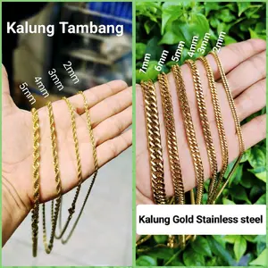 Waka Taman Store ll Kalung Titanium anti karat /kalung rantai stainless steel/ kalung tambang stainless steel