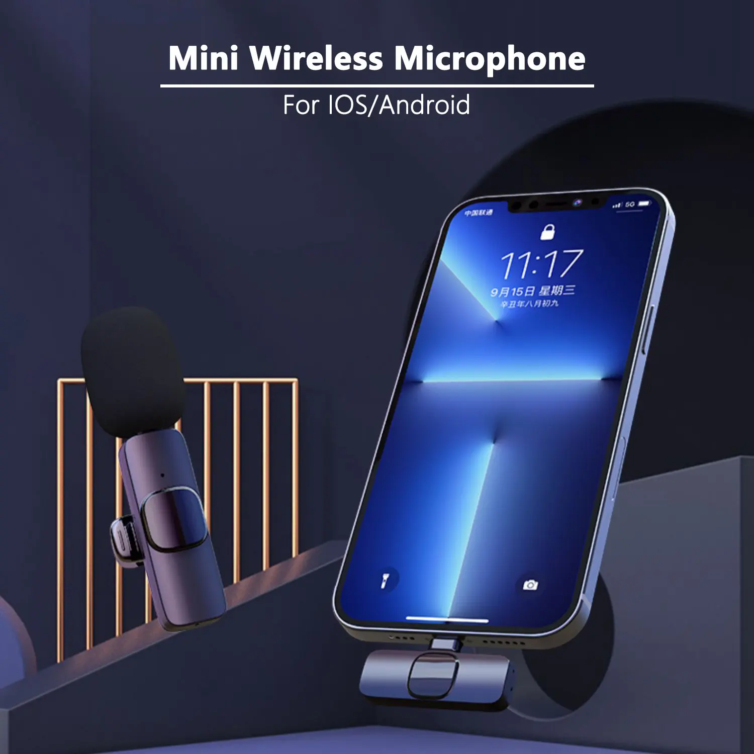 Seanuo-Microphone Mini Wireless Lavalier Microphone Vlog Portable Audio Video Recording Microphone For IPhone Android Live Game Mobile Type-C Lightning