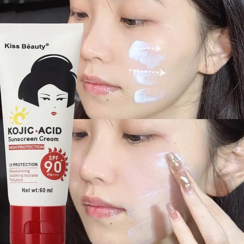 SPF90 PA+++ Kojic Acid Sunscreen tabir surya Body Sublock Wajah & Badan Sunscreen Cream 60g Fade Spots Sun UV Protection Repair Moisturizing Skin Krim Sunscreen Wajah Tubuh 2