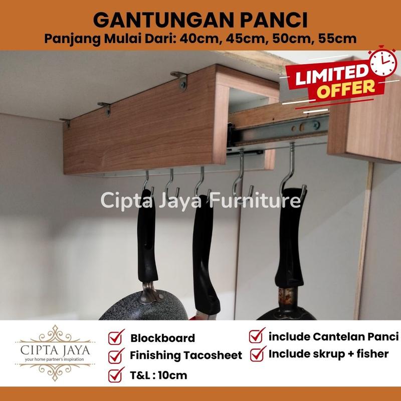 Gantungan Tas Besi Rak Kolong Panci Wajan Printilan Dapur Tarik Dorong Panjang Kitchen Set Lemari Dapur Minimalis Estetik Rak Panci Tempel Tembok Dinding Bawah Wastafel Hook Cantelan Baju Sapu Hanger Aksesoris Unik Serbaguna Multifungsi Kuat Kokoh 2