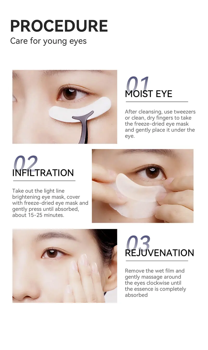 Product Introduction of Freeze-Dried Collagen Reduces Wrinkles Eye Mask box set,10pcs/box Eye Mask for Dark Circles and puffiness 39
