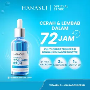 ￼Hanasui Vitamin C + Collagen Serum - Lembap, Hidrasi & Cerah Collagen, 2% Niacinamide & 1% Vitamin C Mencerahkan Wajah