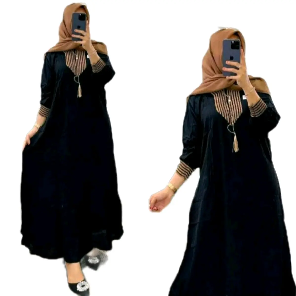 gamis sultan renda wanita terbaru bahan katun Dress Muslim Panjang Maxi Variasi