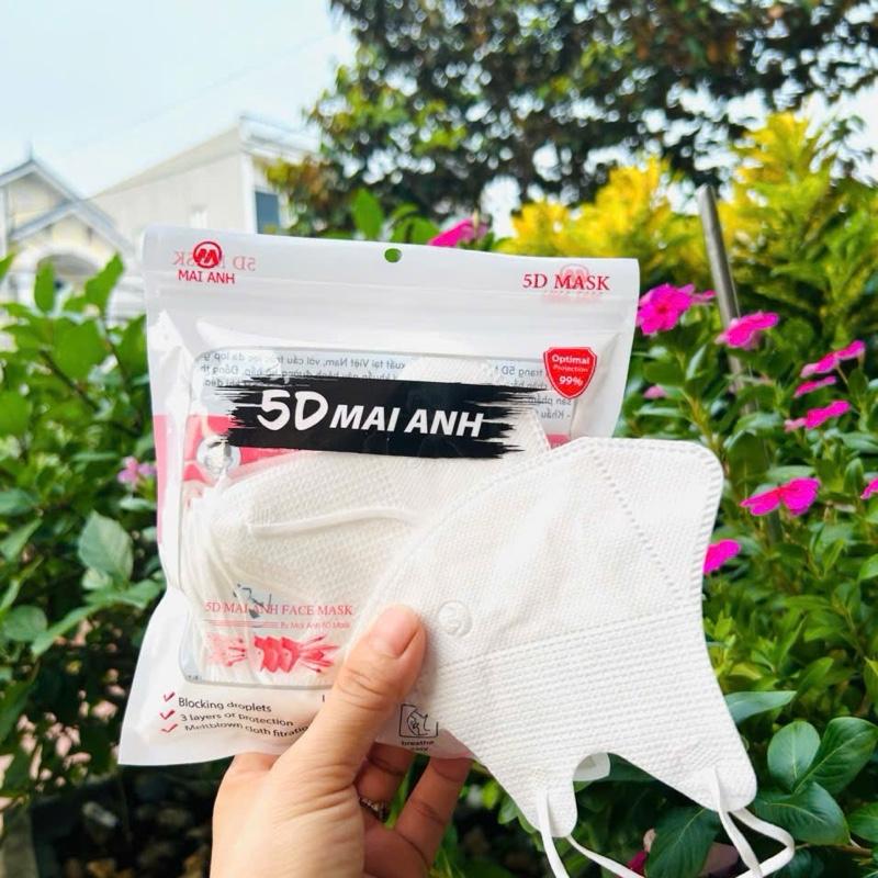 Sét  100 chiếc Khẩu Trang 5D MAI ANH túi dán