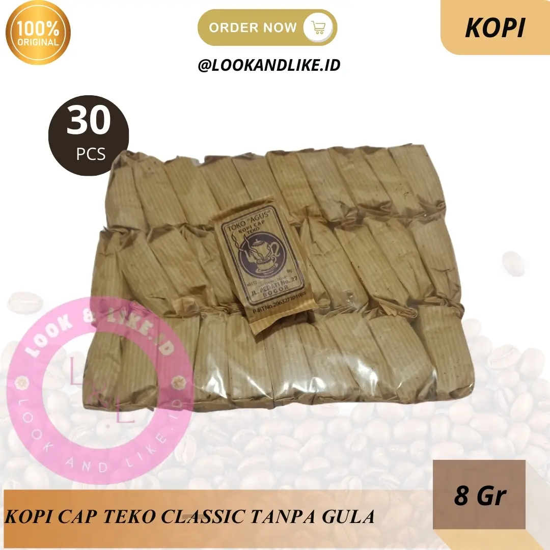 Kopi Cap Teko Mini BUNGKUS KERTAS 30 Bungkus x 8 Gram Tanpa Gula Kopi Legendaris Kota Bogor Halal Enak dan Harum kopi bubuk asli