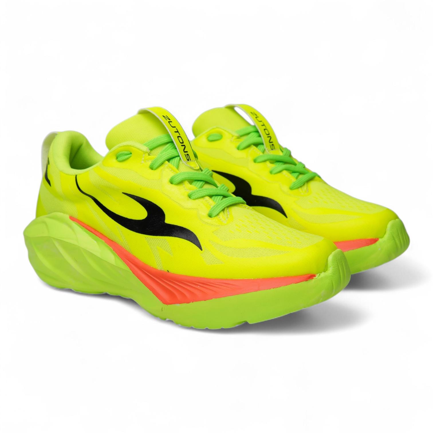 Zutons Racer Fast - Sepatu Olahraga Lari Unisex Abu Hitam Ultra Lightweight & Premium Breathability untuk Running Jogging dan Latihan Kebugaran Pria Outdoor dengan Desain Modern dan Sol Anti-Slip