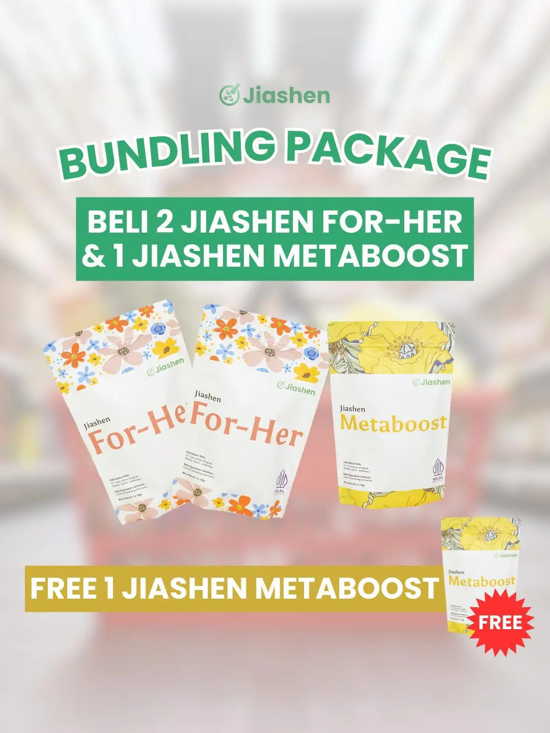 [Spesial Budling] Jiashen Beli 3 Gratis 1 - 2 For her & 1 Metaboost Free 1 Metaboost