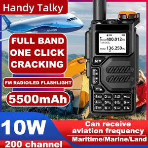 HT Two Way Radio Walkie Talkie long range 20KM X8 IP54Tahan air Handy Talky Original HT 10Watt 5500mAh Copy Frequency Analog Radio Walkie-Talkies Suitable for outdoor/hotel/school/construction site