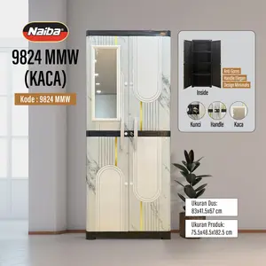 Naiba - Lemari Pakaian Plastik Deluxe Cabinet Round Door