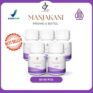 Azzara Paket 5 Botol Manjakani Kapsul Herbal Wanita 50 Pil 100% Alami BPOM TR 103 415 021 Untuk Kesehatan Organ Intim Mengurangi Keputihan Bau Tidak Sedap Gatal Original Asli Best Seller Feminine Kewanitaan