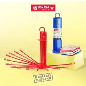 Jemuran Baju Bayi LION STAR 24 Sticks gantungan baju Folding hanger Bulat
