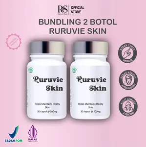 BUNDLING 2 BOTOL RURUVIE Skin Suplemen Vitamin Kulit Cerah Glowing Alami BPOM - 60 Kapsul