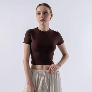 AIJO | (READY) Sienna Oneck Top Atasan Wanita Hitam Bodyfit Panjang Polos Santai Basic Oblong Putih Nyaman Pendek Casual