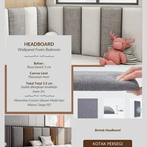 Wallpane 3D 20x40 Bahan Linen - Headboard Kamar Tidur Estetik - Busa Peredam Ruangan - Wallpaper Foam