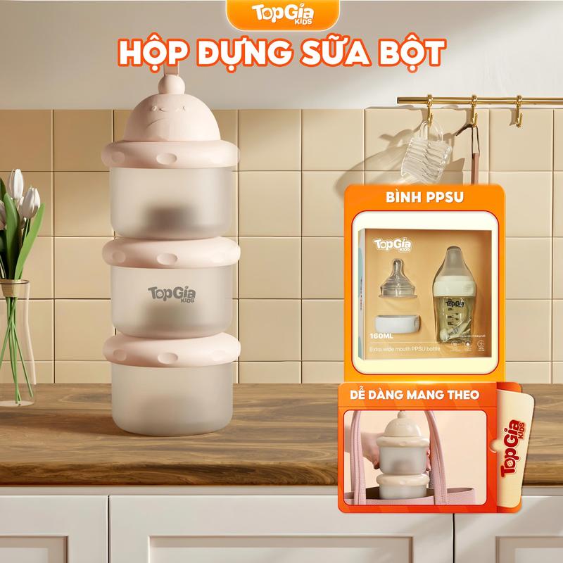   COMBO BÌNH NƯỚC PPSU  Hộp trữ sữa bột 2 ngăn chia bữa ăn cho bé tiện lợi cho mẹ Đựng Sữa Bột 