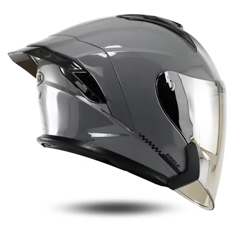 Helm R-Six EAGLE Paket Ganteng Kaca Silver - Original Motorcycle helm halfface, Ukuran M/L/XL half face keren helmsni 4