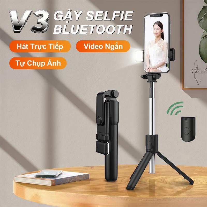  KYV3  3 Trong 1 Gậy Chụp Ảnh Tự chụp ảnh   Video ngắn   Phát trực tiếp  – Gậy selfie kiêm chân tripod Tay cầm tiện dụng Điều khiển Bluetooth không dây Cho iPhone và Android 