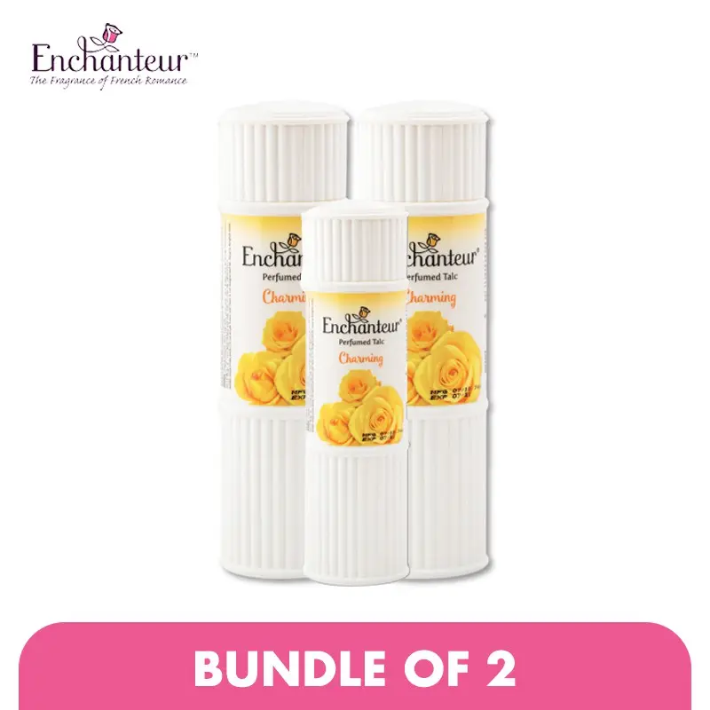 ENCHANTEUR Talcum Powder – Charming 125g x2 + FREE 50g
