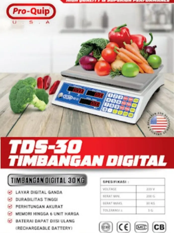 TIMBANGAN DIGITAL 30 KG PROQUIP TDS 30