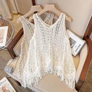 Bigsize Vest Rajut Pantai Wanita Rompi Korea Style