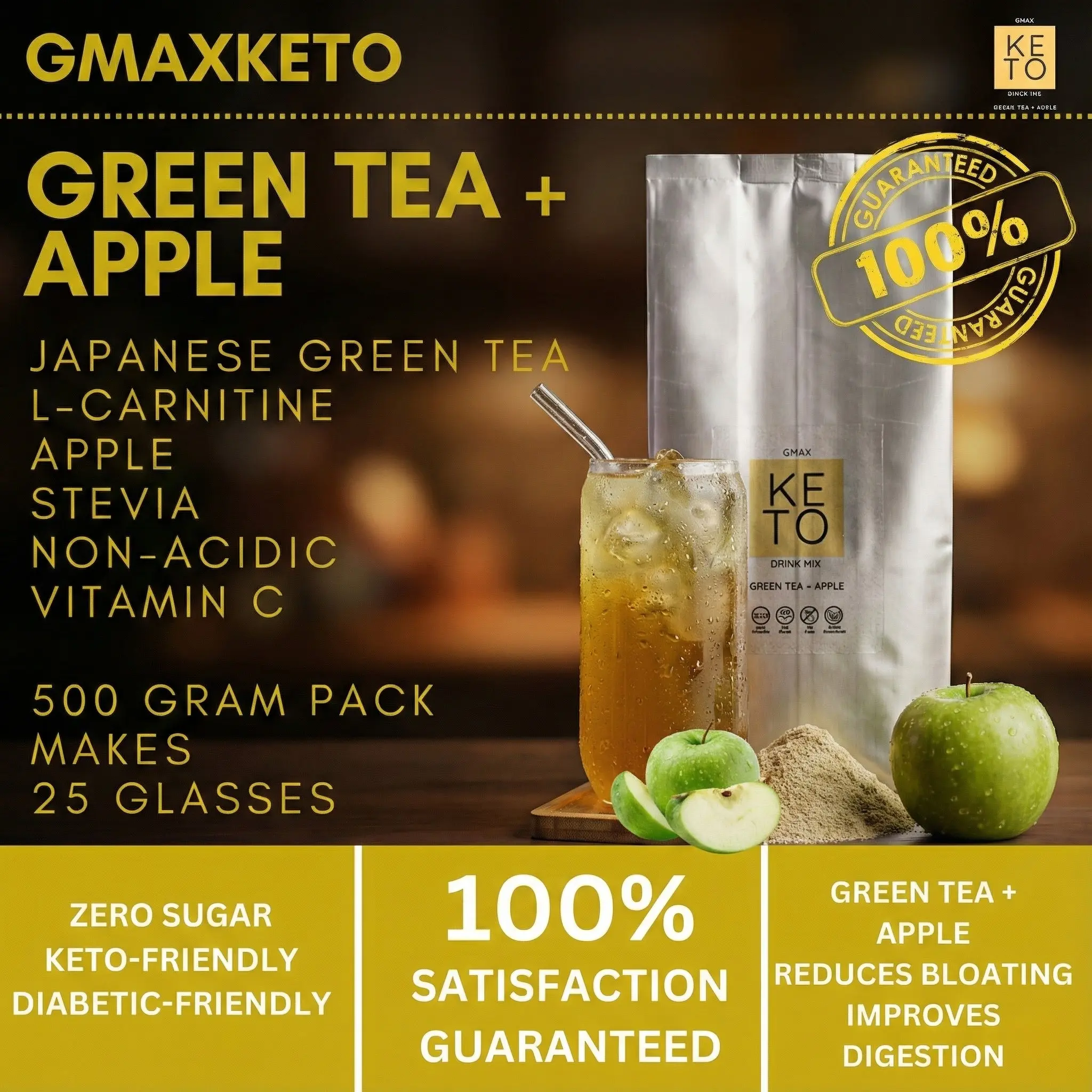 GMAX KETO Green Tea Apple Powdered Drink - Organic Beverage - 500g - VITAMIN C, NO SUGAR, STEVIA, L-CARNITINE, FREE SHIPPING Healthcare - TikTok Shop Philippines GMAX KETO Green Tea Apple Powdered Drink - Organic Beverage - 500g - VITAMIN C, NO SUGAR, STEVIA, L-CARNITINE, FREE SHIPPING Healthcare - TikTok Shop Philippines