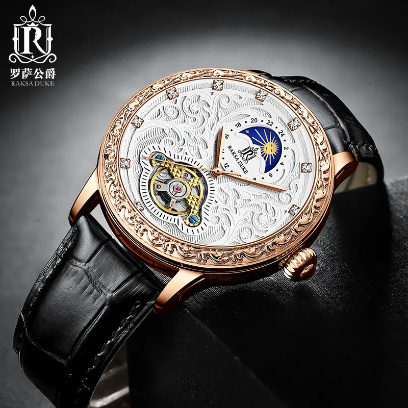 Men Luxury Automatic Mechanical Leather Waterproof High end Exquisite Retro Watch 890B