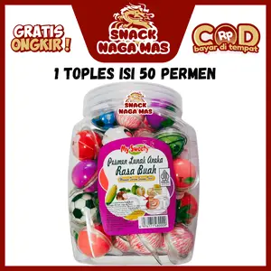 PERMEN VIRAL LUNAK MY SWEETY JND DSM BENTUK BUAH BOLA ANEKA RASA KENYAL ENAK NIKMAT  [1 TOPLES ISI 50 PCS] VIRAL