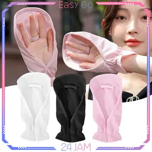 Sepasang Sarung Tangan Anti Sinar UV Mobil Sarung Tangan Anti UV Motor Wanita Ice Silk Kaos Tangan Anti UV UPF 50