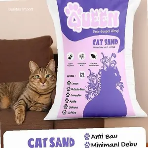QUEEN Pasir Kucing 12 Liter Clumping Wangi Free Snack Anti Bau & Odour Control Cocok untuk Kucing Dunia | Kekinian