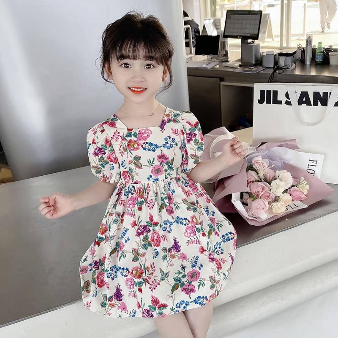 kebei-Gaun musim panas baru untuk anak perempuan modis manis dan imut dengan motif bunga mawar Fashion Kids kebei-Gaun musim panas baru untuk anak perempuan modis manis dan imut dengan motif bunga mawar Fashion Kids