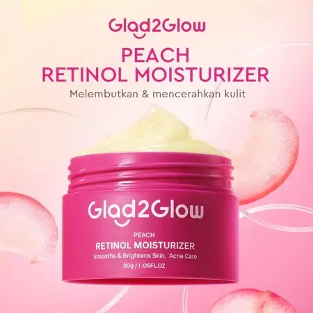 (READY STOK)   GLAD2GLOW PEACH RETINOL MOISTURIZER 30gr JAMINAN ORIGINAL