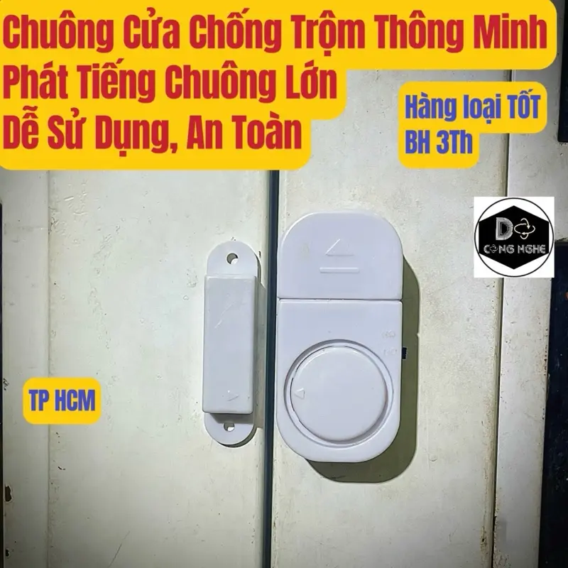 Chuông chống trộm báo cửa cảm biến không dây tiếng chuông lớn, gắn cửa thông minh