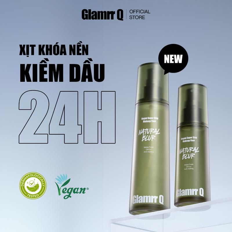 130ml Xịt Khóa Nền Cố Định Glamrr Q Vegan Super Stay Makeup Fixer 130ml – Tia Phun Sương Mịn Cố Định Lớp Trang Điểm Lâu Trôi Kiềm Dầu Chống Lem Bền Màu An Toàn Cho Mọi Loại Da