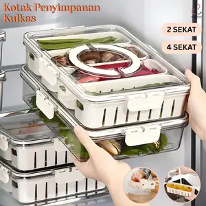 PV88 Kontainer Kulkas Penyimpanan Makanan Sekat Food Container Wadah Sayur Buah Bumbu Dapur