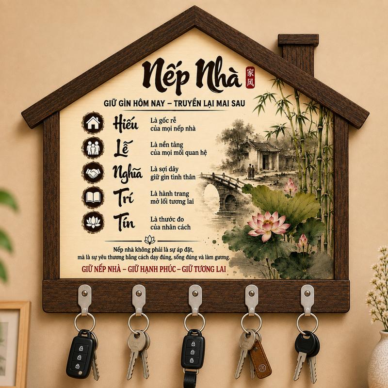 Bảng Móc Treo Chìa Khóa Tran Thư Pháp Nhiều Câu Nói Hay và Ý Nghĩa, Mang lại Sư…