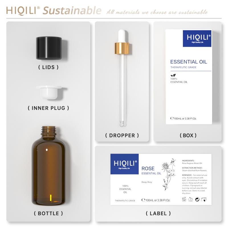 HiQiLi Eucalyptus Essential Oil 100% Natural Plant Therapeutic Grade Aromatherapy Diffusion Massage Bathing 6