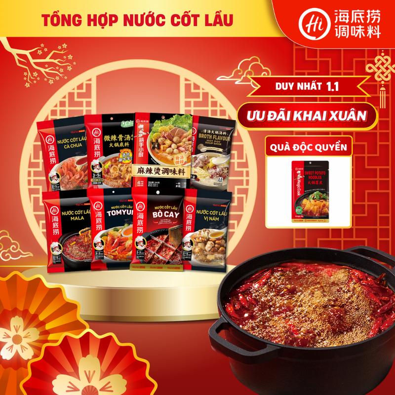   KHÔNG ÁP DỤNG CHƯƠNG TRÌNH 149K 399K  Nước Cốt Lẩu Vị Tomyum Mala Cà Chua Bò Cay Malatang Xương Hầm Thảo Mộc Trường Thọ Nấm Tiện Lợi Chuẩn Vị Chính Hãng 200g 110g 150g 12 Tháng 