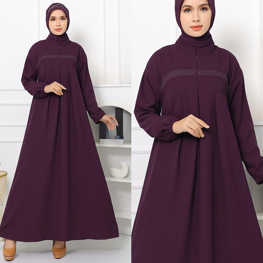 Gamis Lebaran Jumbo Burgundy Busui Frendly / Gamis Mahogany Terbaru 2026 Simpel Mewah Gamis Lebaran Jumbo Burgundy Busui Frendly / Gamis Mahogany Terbaru 2026 Simpel Mewah