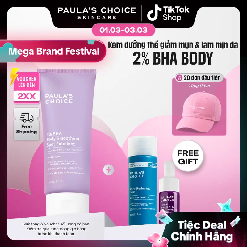 Kem dưỡng thể hỗ trợ giảm mụn và làm mịn da Paula's Choice 2% BHA Body Smoothing Spot Exfoliant 210ml mã 5701